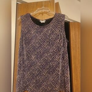 The Travel Collection Purple Patterened Sleeveless Women's Top Size 1x